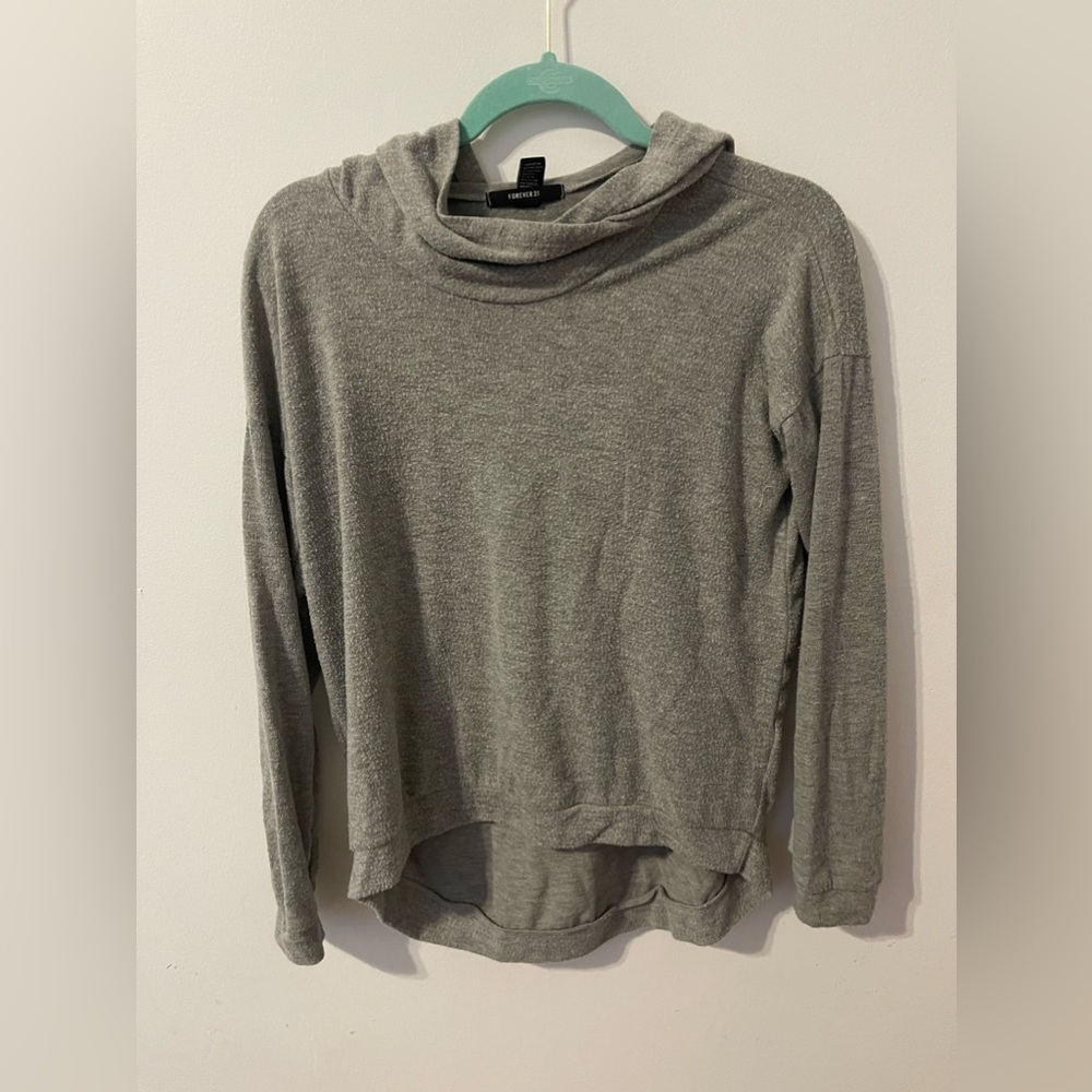 Cowl neck pull over sweater